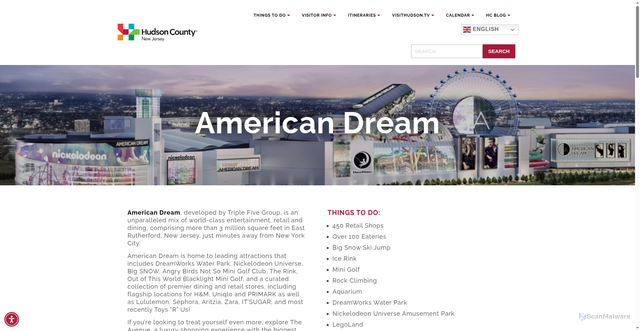 Security scan screenshot of https://www.visithudson.org/things-to-do/attractions/the-american-dream/