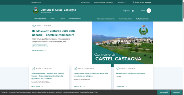 Security scan screenshot of https://www.comune.castelcastagna.te.it/