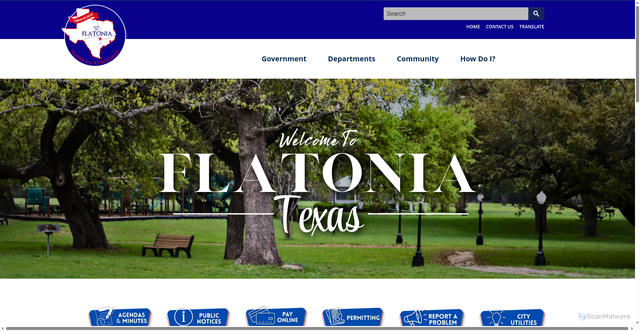 Security scan screenshot of https://www.flatoniatx.gov