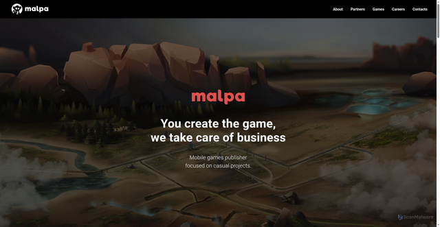 Security scan screenshot of https://malpagames.com