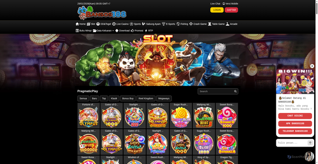 Security scan screenshot of https://apk4-bansos188.vip/desktop/game/slot/pragmaticplay