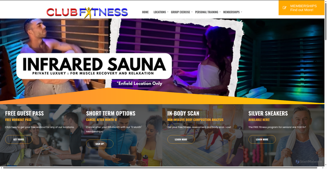 Security scan screenshot of https://www.clubfitct.com/