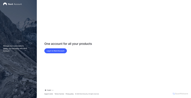 Security scan screenshot of https://my.nordaccount.com