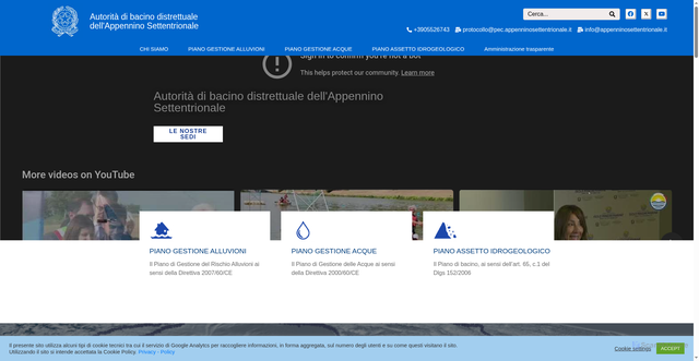 Security scan screenshot of https://www.appenninosettentrionale.it/itc/