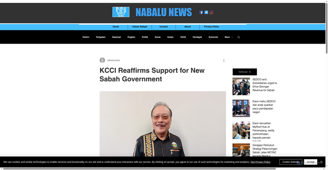 Security scan screenshot of https://www.nabalunews.com/post/kcci-reaffirms-support-for-new-sabah-government