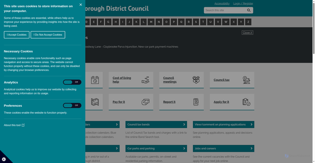 Security scan screenshot of https://www.harborough.gov.uk/