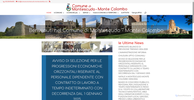 Security scan screenshot of https://comune-montescudo-montecolombo.rn.it/