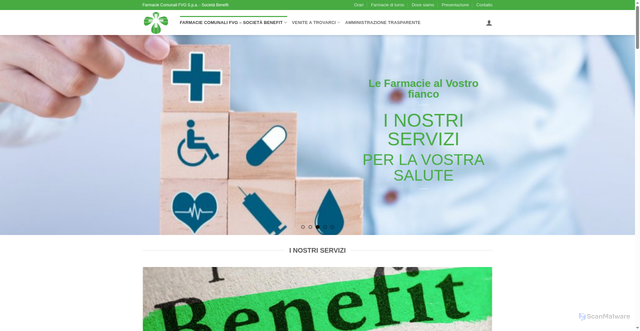 Security scan screenshot of https://www.farmaciecomunalifvg.it/