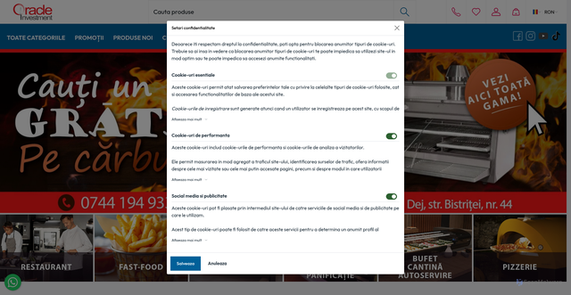 Security scan screenshot of https://www.horeca-echipamente.ro