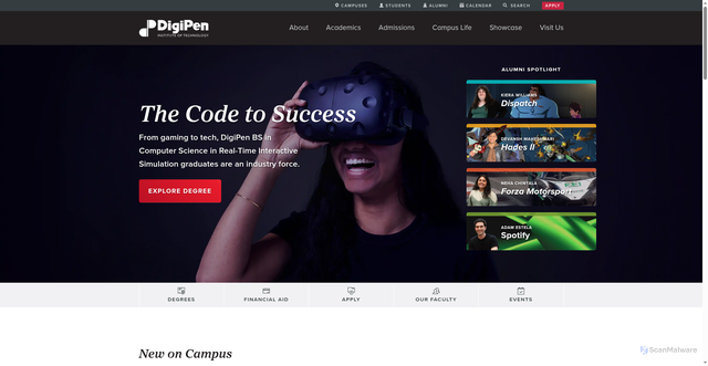Security scan screenshot of https://digipen.edu
