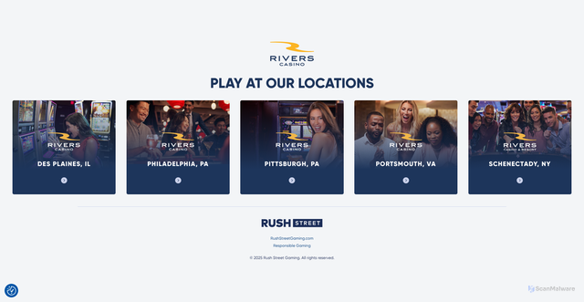 Security scan screenshot of https://www.riverscasino.com/