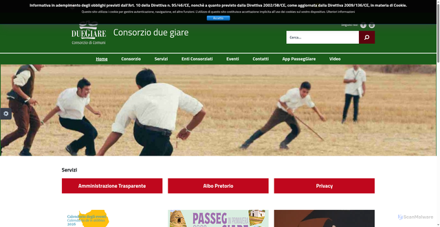 Security scan screenshot of https://www.consorzioduegiare.it