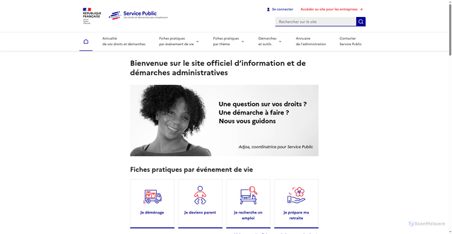 Security scan screenshot of https://www.service-public.gouv.fr