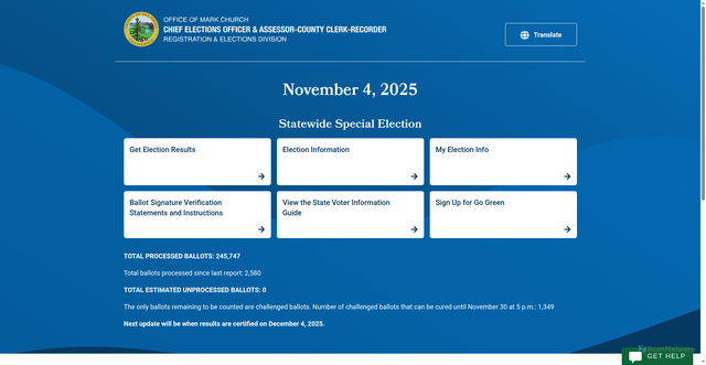 Security scan screenshot of https://smcacre.gov/november-4-2025