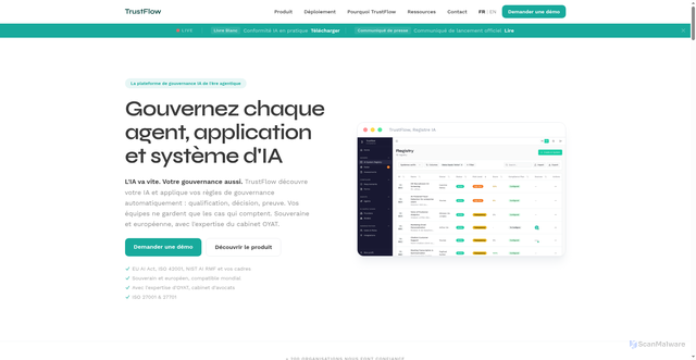 Security scan screenshot of https://trustflow-website.pages.dev/