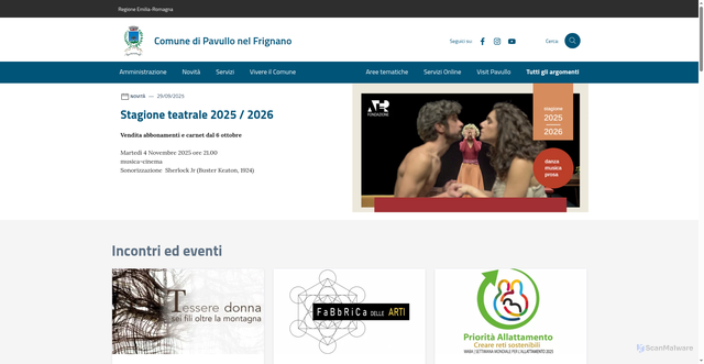 Security scan screenshot of https://www.comune.pavullo-nel-frignano.mo.it/