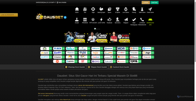 Security scan screenshot of https://dausbetkuberani1.click/desktop/game/sports/saba