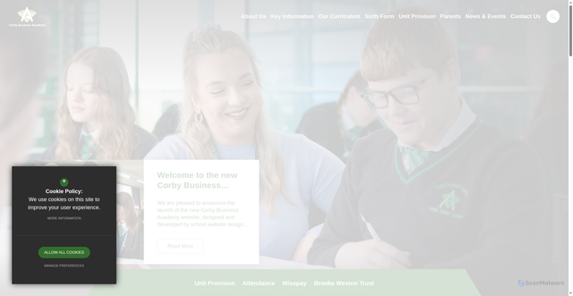 Security scan screenshot of https://www.corbybusinessacademy.org/