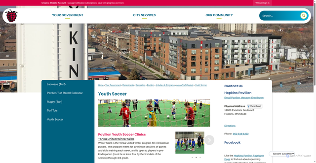 Security scan screenshot of https://www.hopkinsmn.com/216/Youth-Soccer
