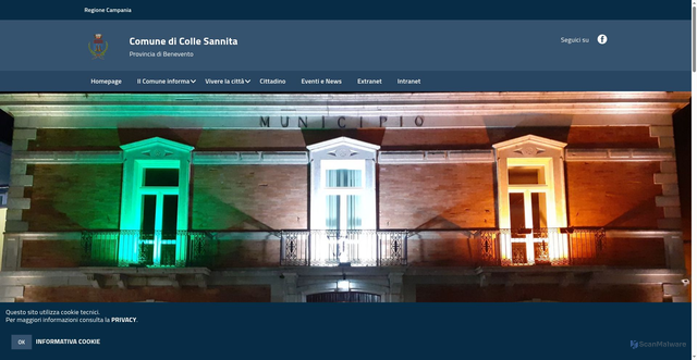 Security scan screenshot of https://www.comune.collesannita.bn.it/hh/index.php