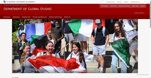 Security scan screenshot of https://globalstudies.catholic.edu