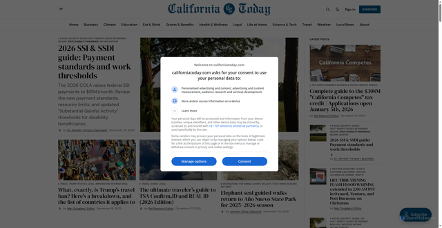 Security scan screenshot of https://californiatoday.com/