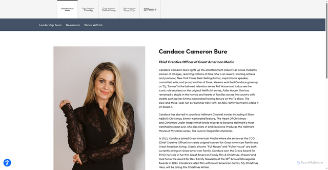 Security scan screenshot of https://www.gacmedia.com/candace-cameron-bure/