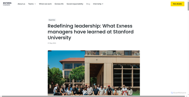 Security scan screenshot of https://exness-careers.com/blog/redefining-leadership-what-exness-managers-have-learned-at-stanford-university/