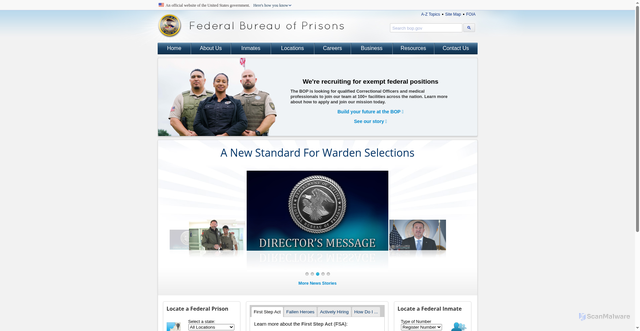 Security scan screenshot of https://www.bop.gov/