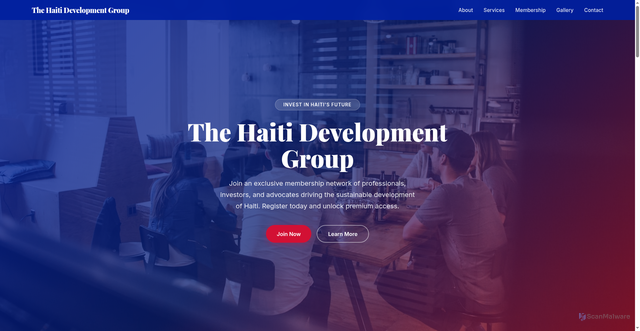 Security scan screenshot of https://haitidevelopmentgroup.pages.dev/