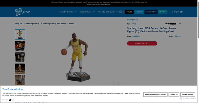 Security scan screenshot of https://shop.hasbro.com/en-us/product/starting-lineup-nba-series-1-lebron-james-figure-6-exclusive-panini-trading-card/F8179