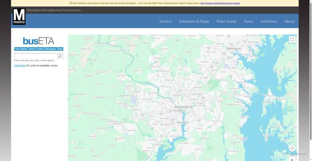 Security scan screenshot of https://buseta.wmata.com