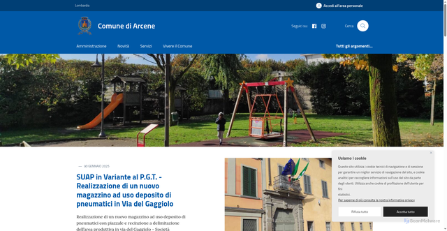 Security scan screenshot of https://www.comune.arcene.bg.it/