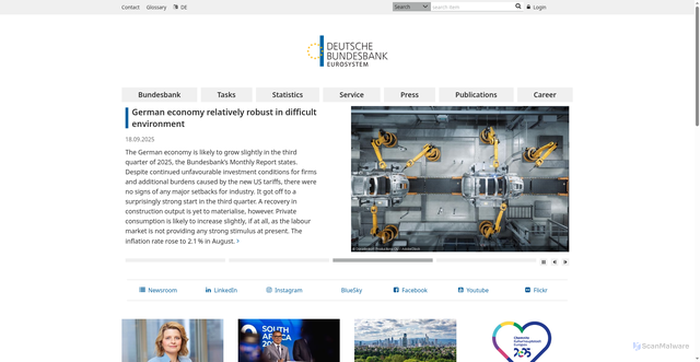 Security scan screenshot of https://www.bundesbank.de/en