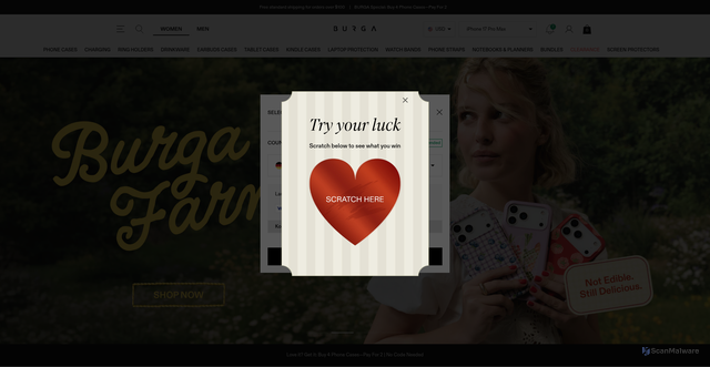 Security scan screenshot of https://us.burga.com