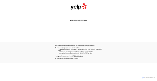 Security scan screenshot of https://yelp.com/biz/jetblue-airlines-detroit