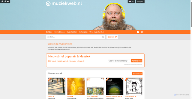 Security scan screenshot of https://www.muziekweb.nl