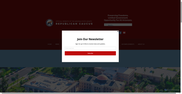 Security scan screenshot of https://www.azsenaterepublicans.gov/