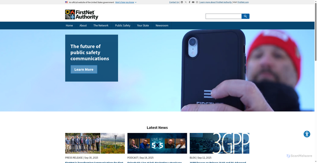 Security scan screenshot of https://firstnet.gov/