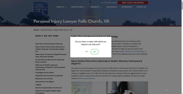 Security scan screenshot of https://www.chaikinandsherman.com/personal-injury-lawyer-falls-church-va/