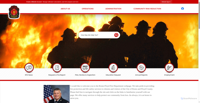 Security scan screenshot of https://romegafire.gov/