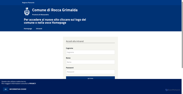 Security scan screenshot of https://www.comuneroccagrimalda.it
