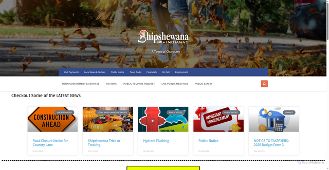 Security scan screenshot of https://shipshewana.gov/