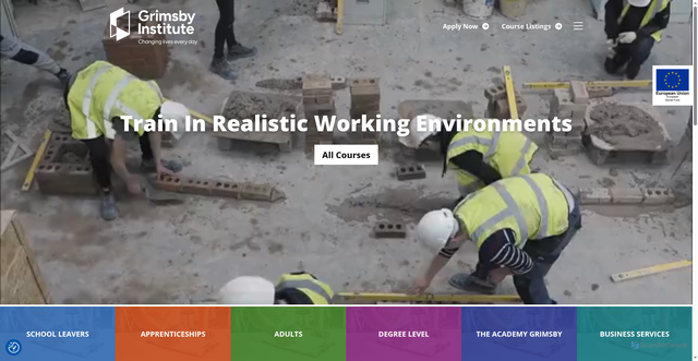 Security scan screenshot of https://grimsby.ac.uk/