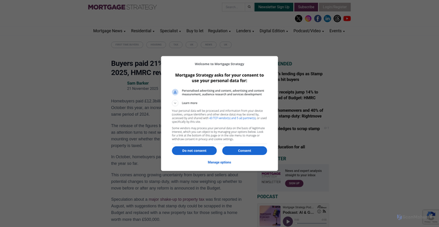 Security scan screenshot of https://www.mortgagestrategy.co.uk/news/buyers-paid-21-more-stamp-duty-in-2025-hmrc-reveals/
