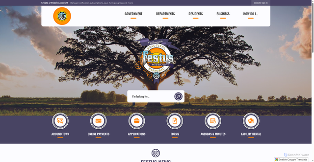 Security scan screenshot of https://festusmo.gov/