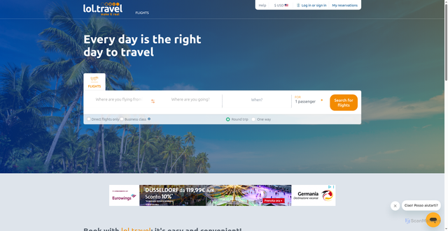 Security scan screenshot of https://lol.travel
