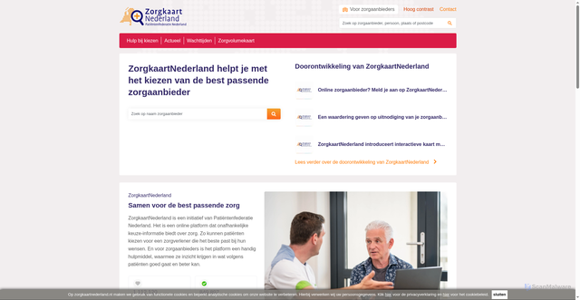 Security scan screenshot of https://www.zorgkaartnederland.nl