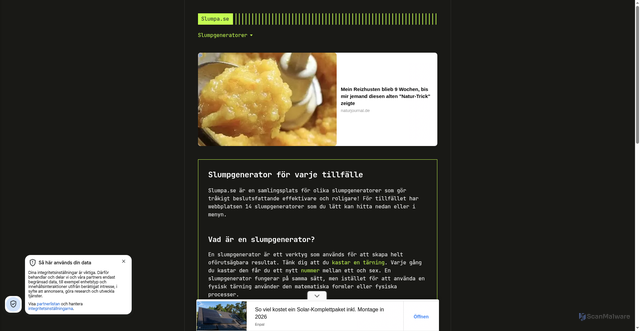 Security scan screenshot of https://slumpa.se