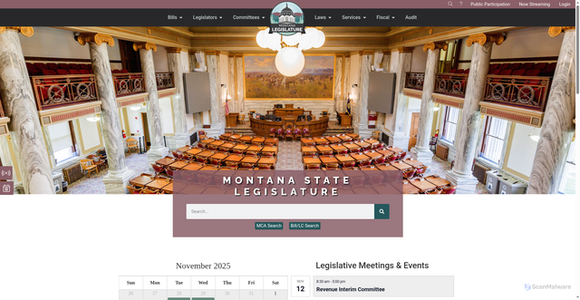 Security scan screenshot of https://www.legmt.gov/
